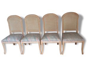 4 chaises dos cannée