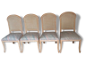 4 chaises dos cannée hêtre cérusé