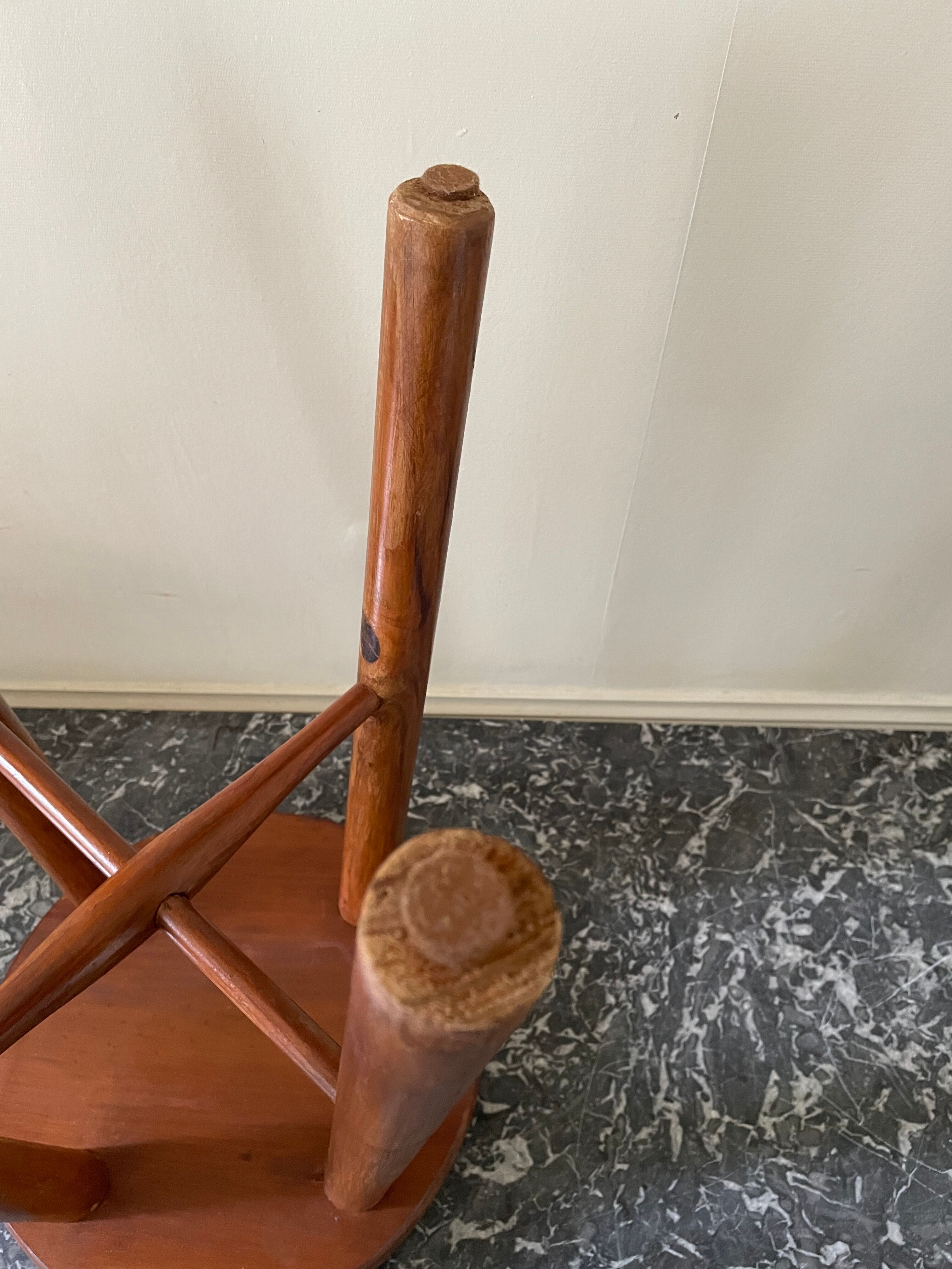 Varnished wooden stool