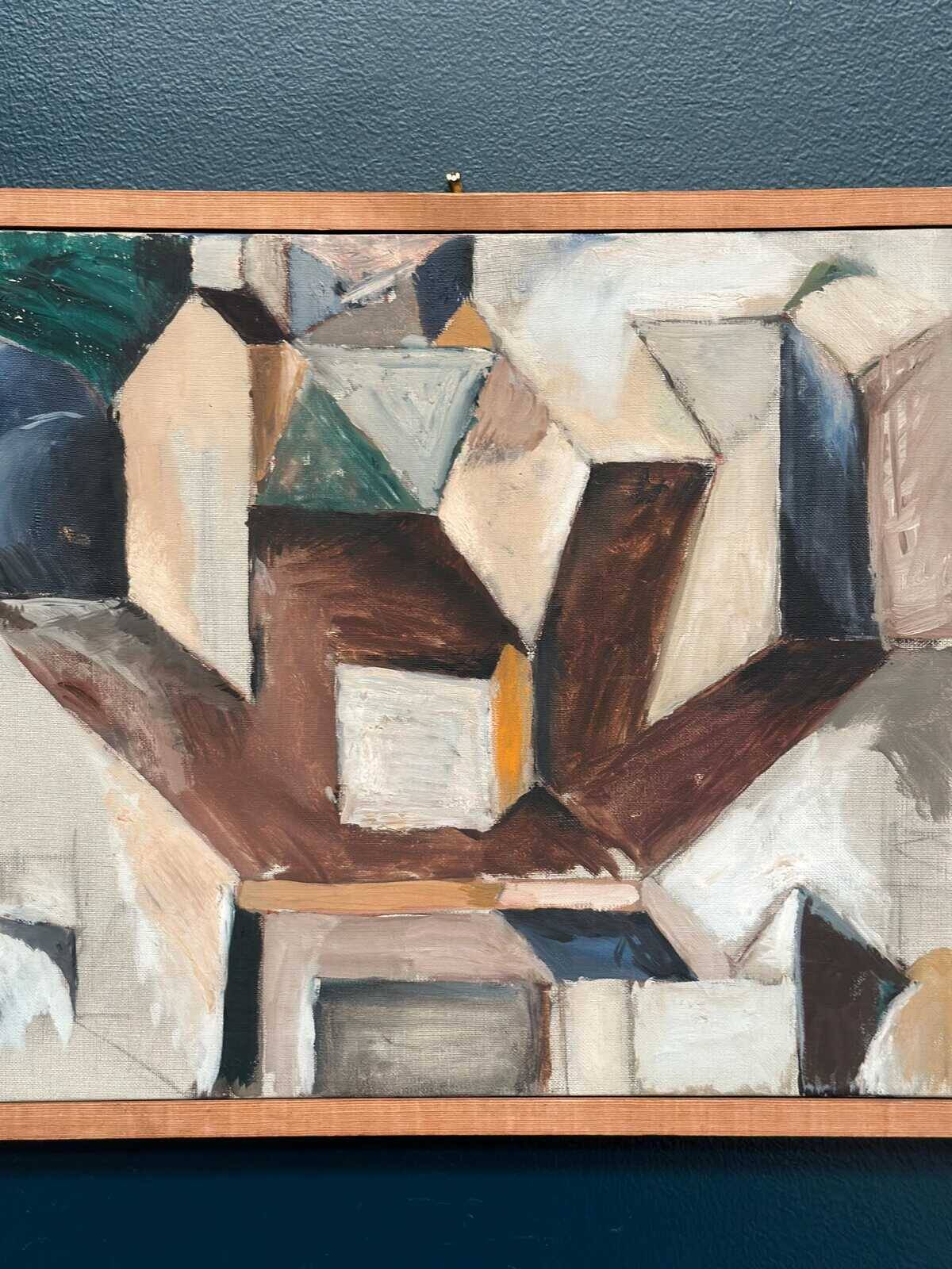 Original Swedish Oil on Canvas – “Komposition” by Arne Tengblad Vintage