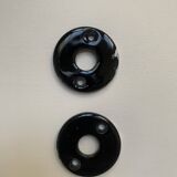 Black Limoges porcelain door handle rosette