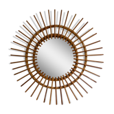 Mirror sun rattan years 70 58 cm