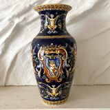 Earthenware vase from Gien with Renaissance decoration.