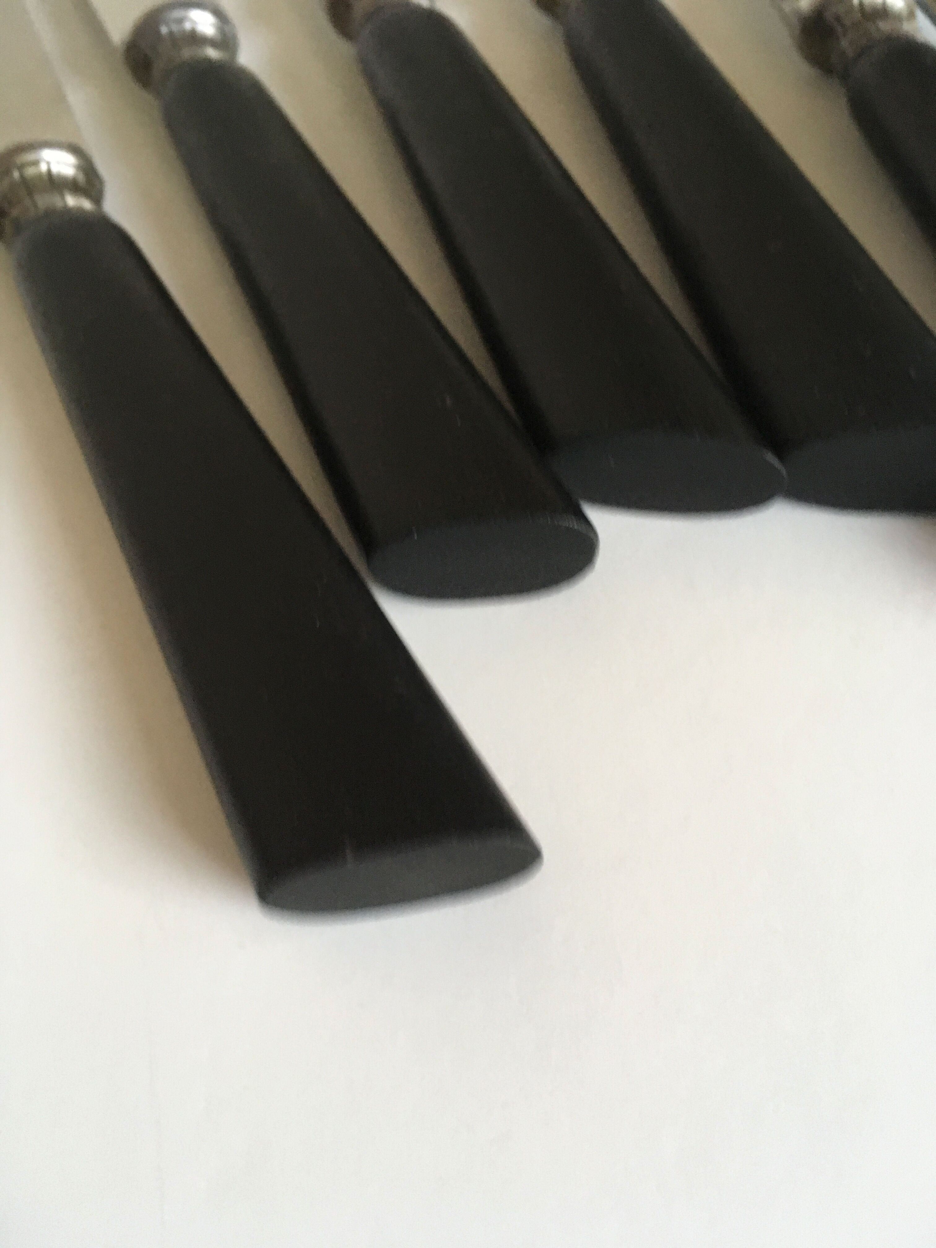 series of 6 19th ebony wooden table knives