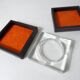 Vintage glass and leather ashtray box