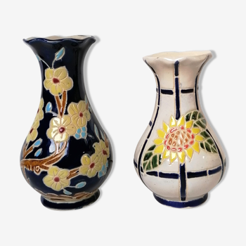 Duo de vases en céramique émaillée