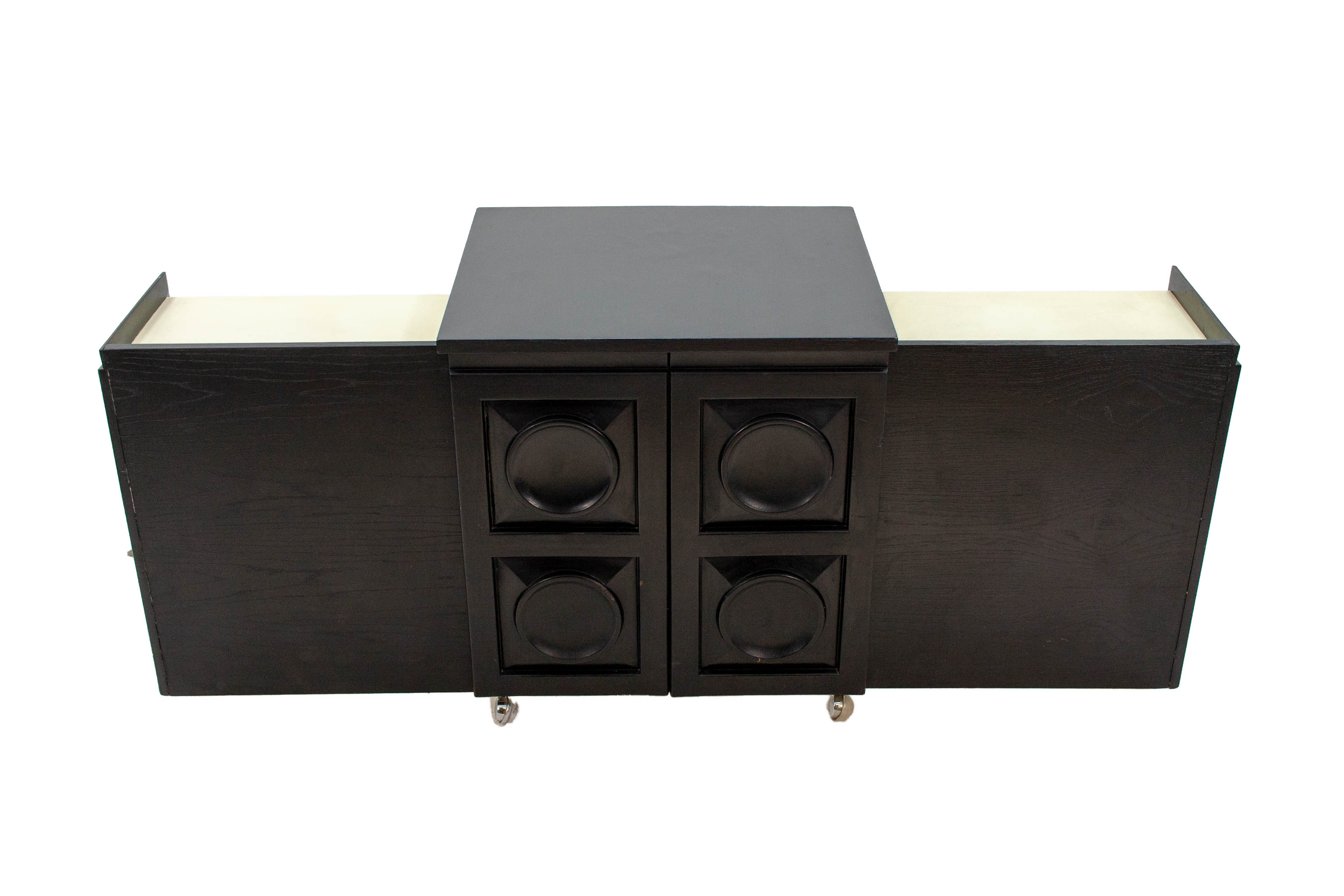 Brutalist bar in ebonized oak, Belgium, 1970