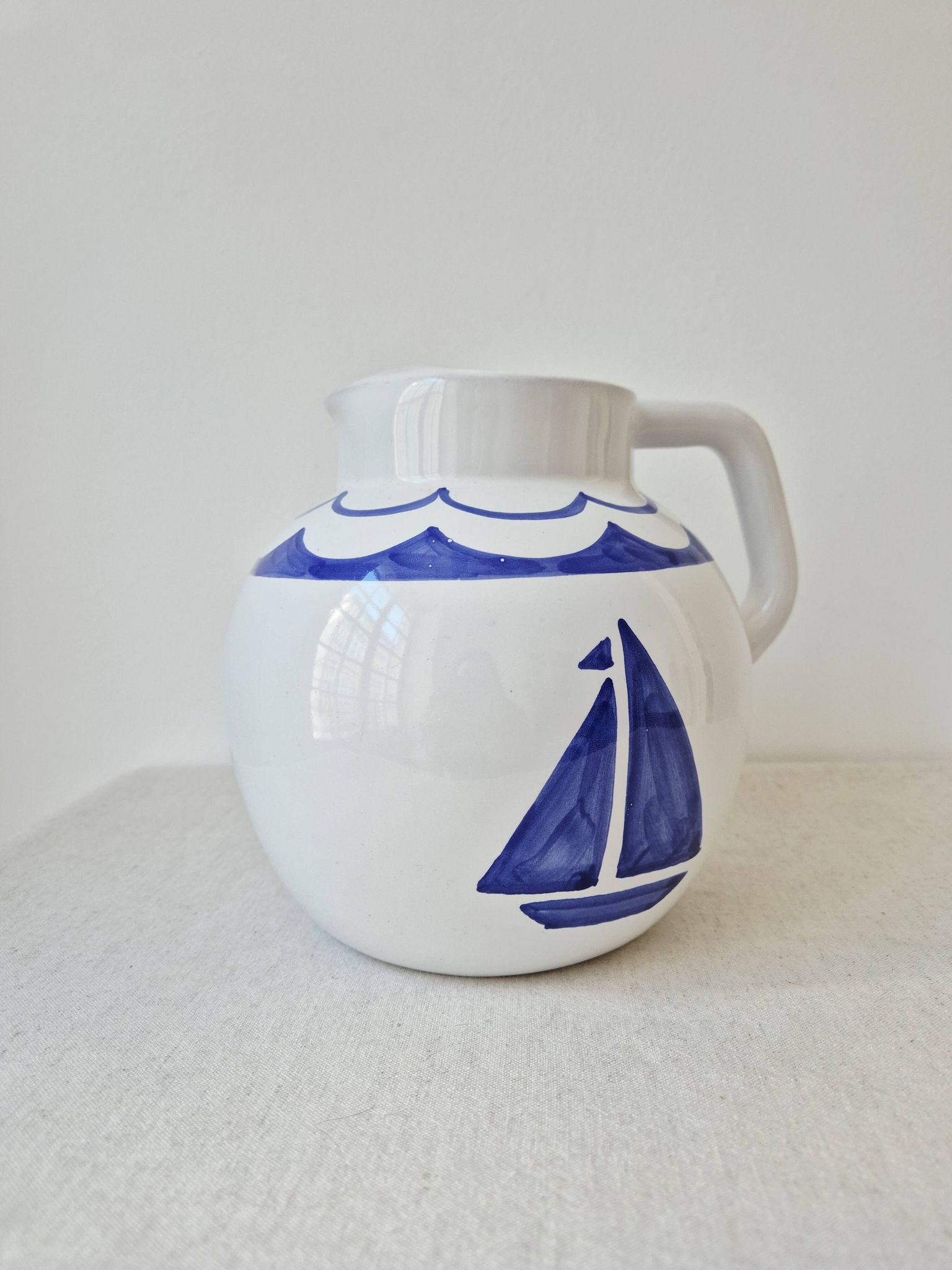 Vase en céramique peint à la main "Bateau" - Signature Pauline