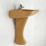 Pedestal sink in mustard by Luigi Colani for Villeroy & Boch, 1960
