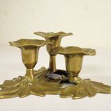 "Flowers" candle holder with three brass bobeches