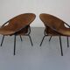 Set of vintage suede lounge chairs from Lusch, Germany, 1960s.