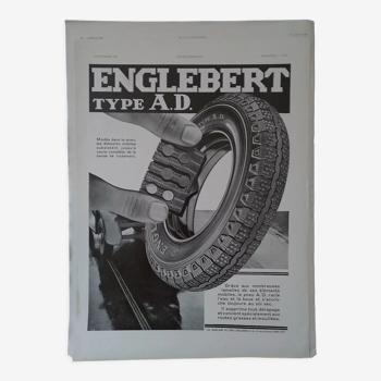 Une publicité papier pneu Englebert