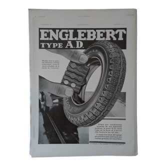 A Englebert tire paper advertisement