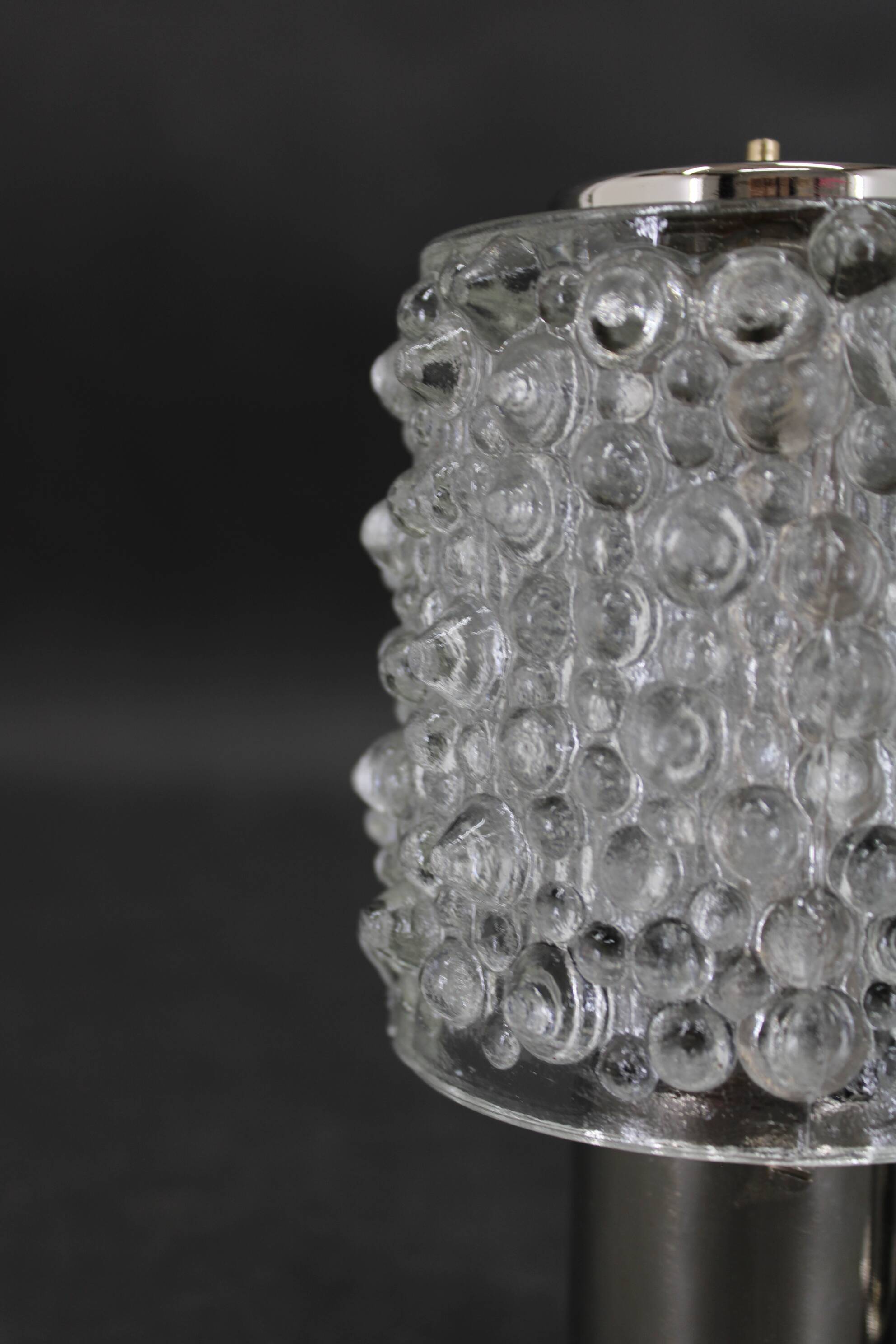 1970s Pair of Glass Table Lamps by Kamenicky Senov, Czechoslovakia-