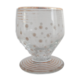 Ensemble de 5 petits verres pois en émail blanc