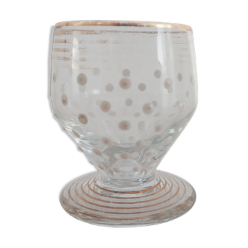 Ensemble de 5 petits verres pois en émail blanc