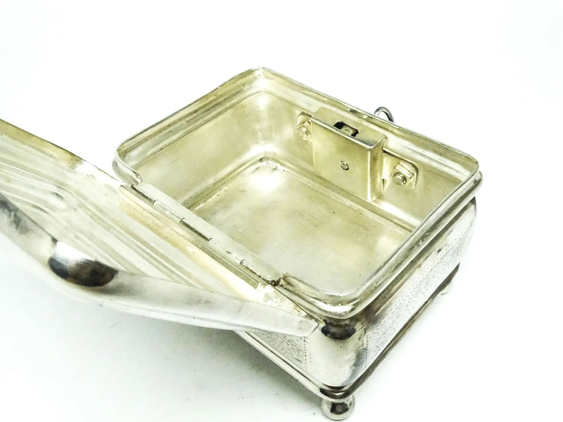 Sugar bowl Eclecticism, silver-plated brass, Poland, 19th century