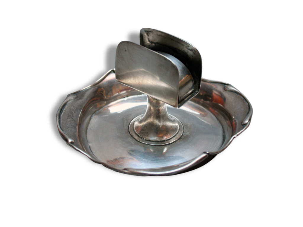Porte-allumettes Ancien En Verre Côtelé Avec Bord En Argent Massif - Royaume-Uni - Bon état