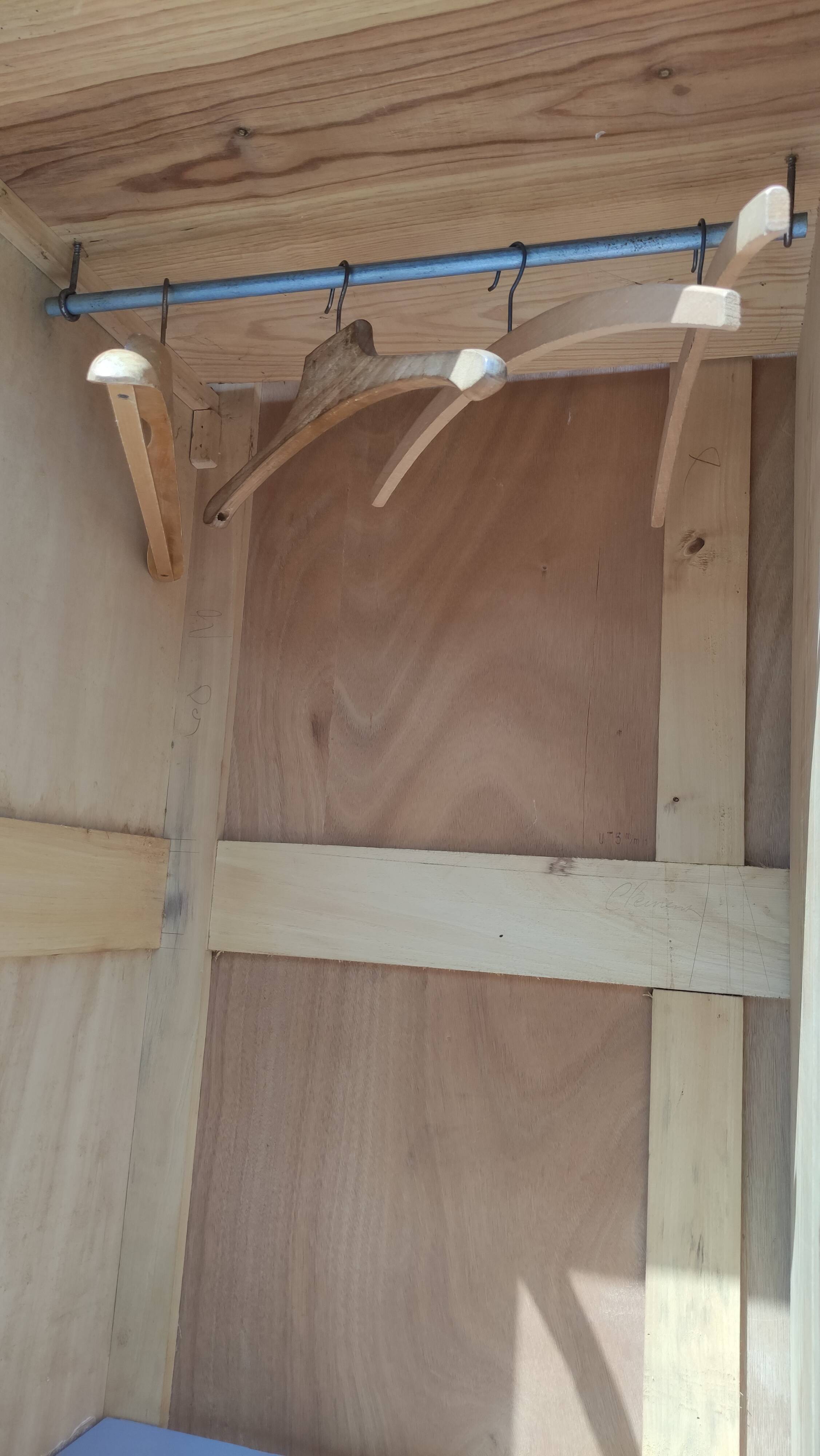 Parisian wardrobe in raw wood