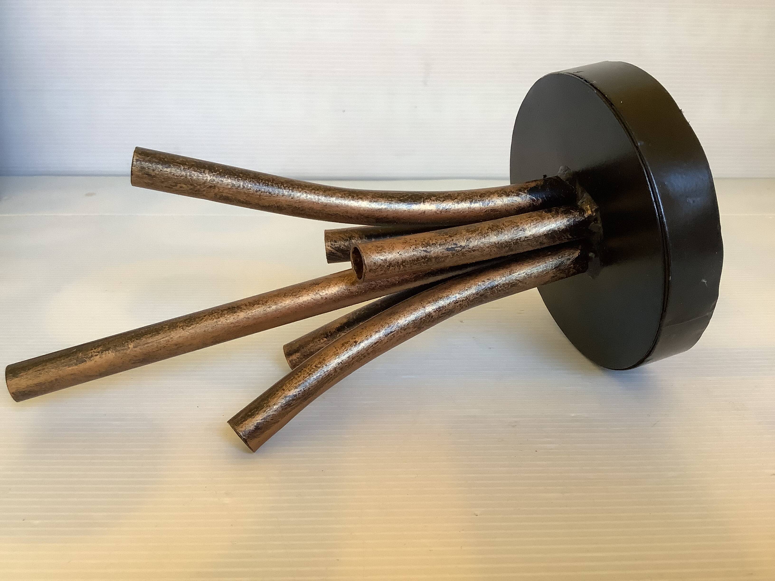 Metal and copper flower pick