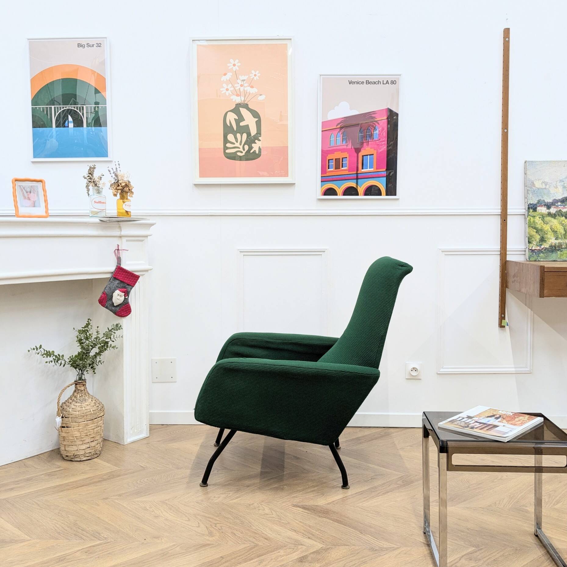 Green vintage armchair