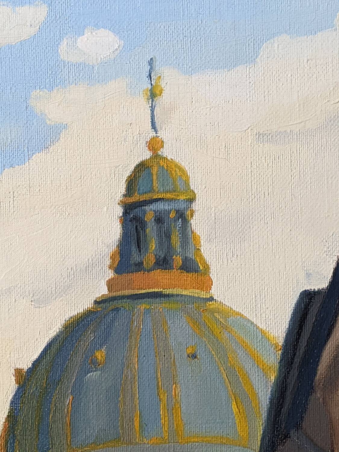 Oil on canvas street in Paris