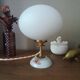 Opaline lamp & retro chic flowers, unique upcycled creation