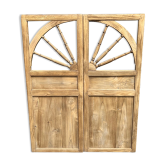 Duo of old doors in raw wood