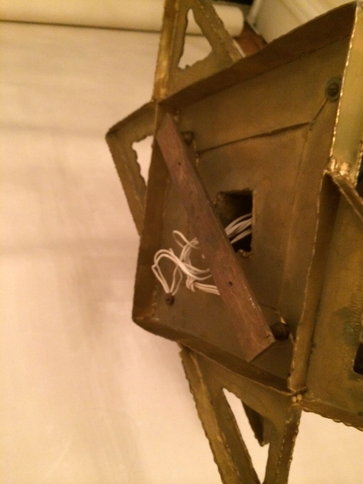 Brutalist sculptural wall lamp by Paul Moerenhout