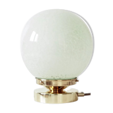 Lampe art deco en verre de Clichy vert d’eau