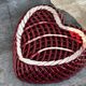 Heart-shaped woven ceramic basket/empty pocket Vallauris 50's