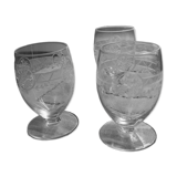 Anciens verres Saint Louis modèle Ligier gravure 130