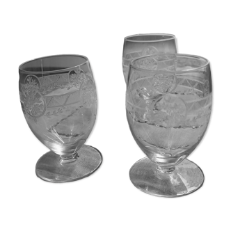 Old Saint Louis glasses Ligier model engraving 130