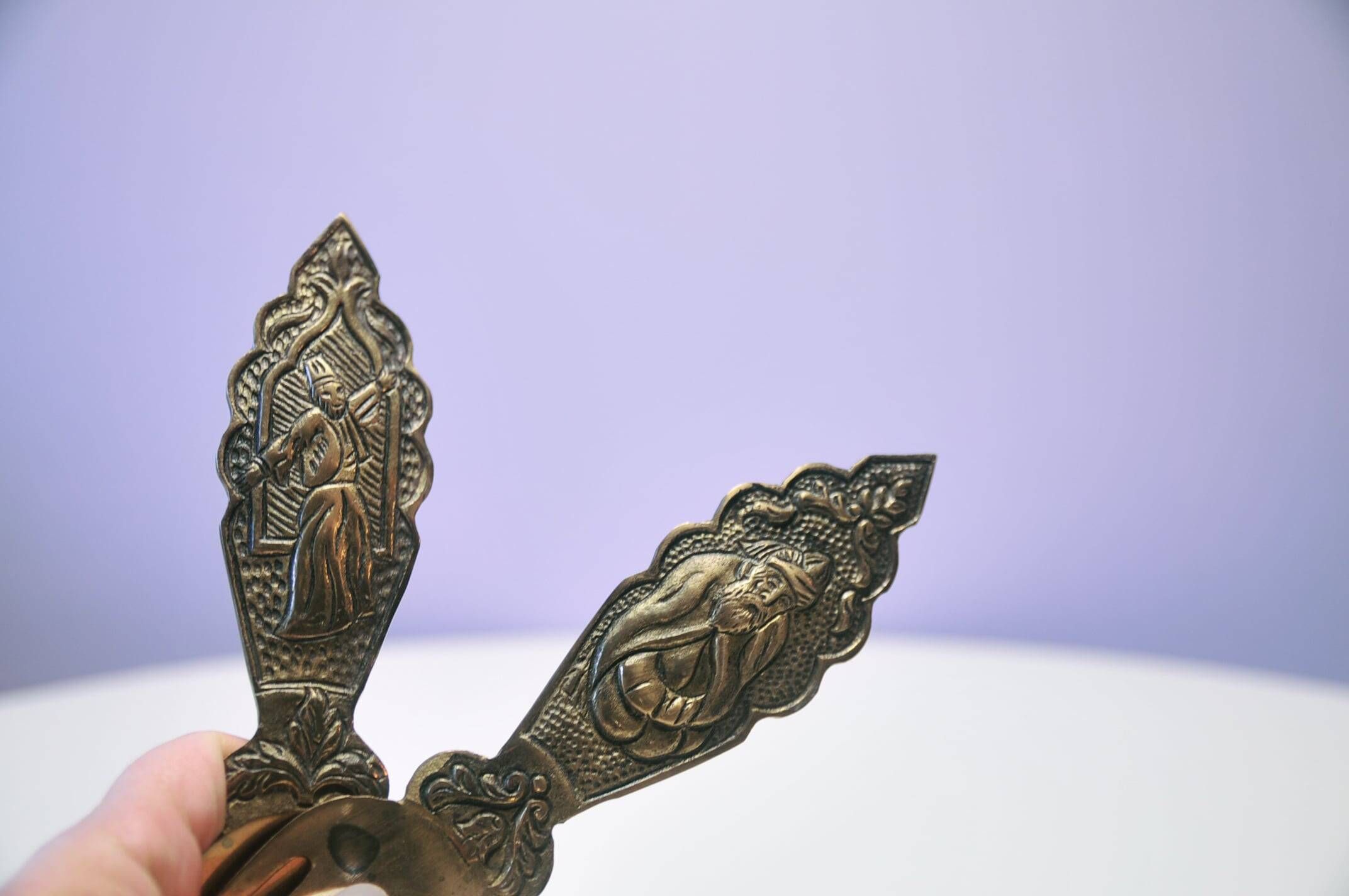 Vintage brass serving spoons