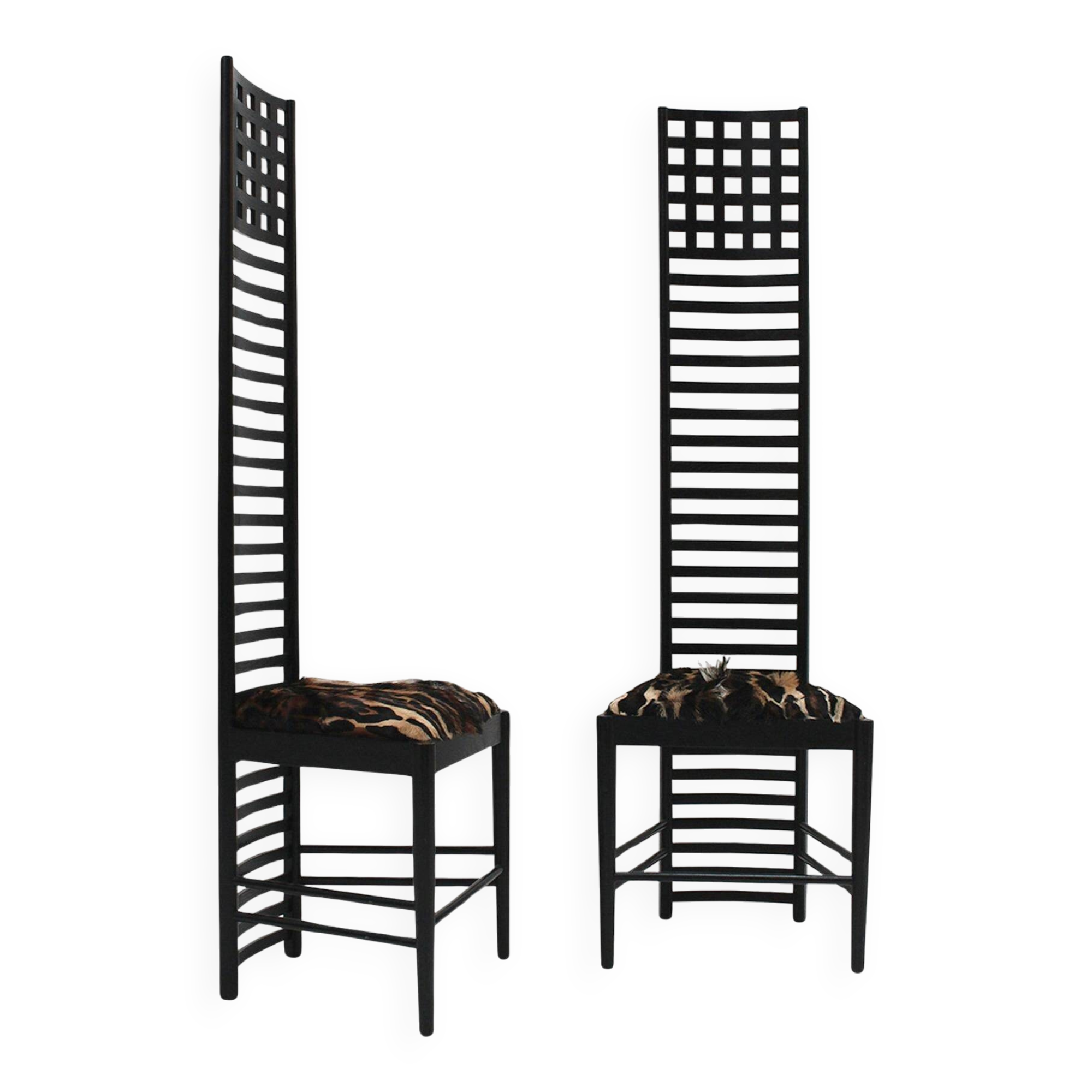 Mid-Century Modern Mackintosh "292 Hill House 1" Italian Pair of Ashwood Chairs