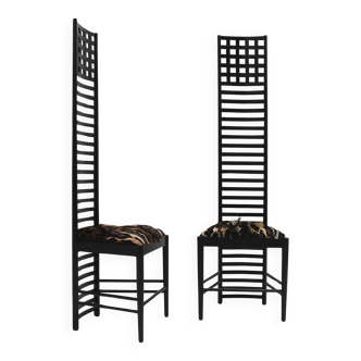 Mid-Century Modern Mackintosh "292 Hill House 1" Italian Pair of Ashwood Chairs