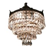 Bronze and Crystal Ceiling Light