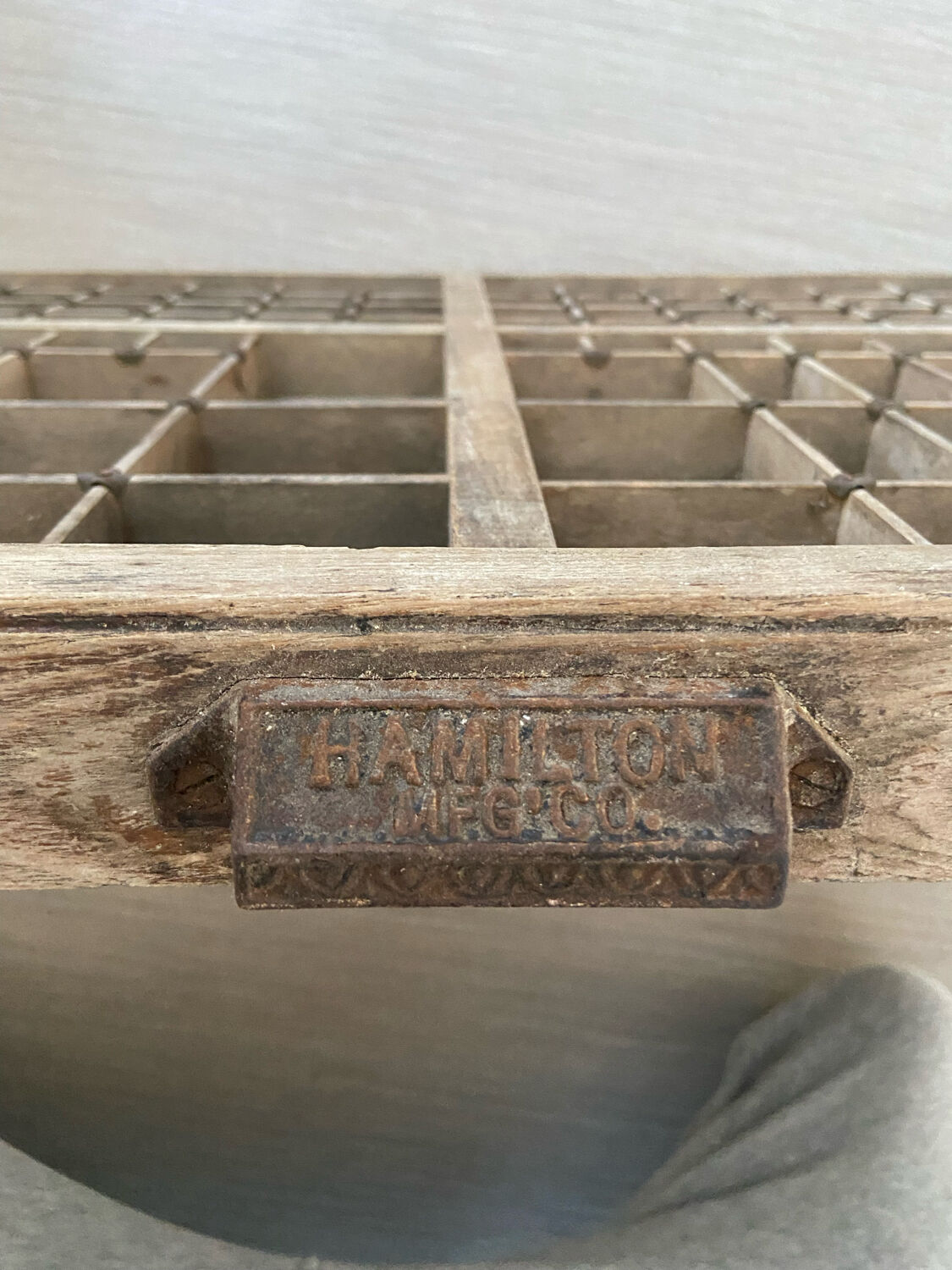 Industrial antique printer drawer