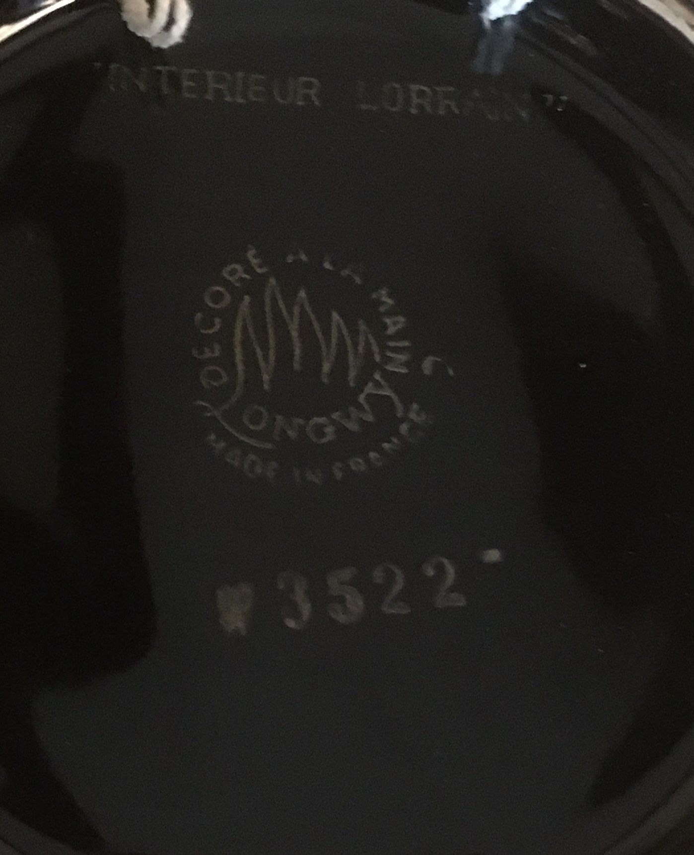 Longwy dish black enamel Lorraine interior pattern