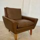 Vintage retro Danish mid-century G. Thams club chair in brown leather 60s