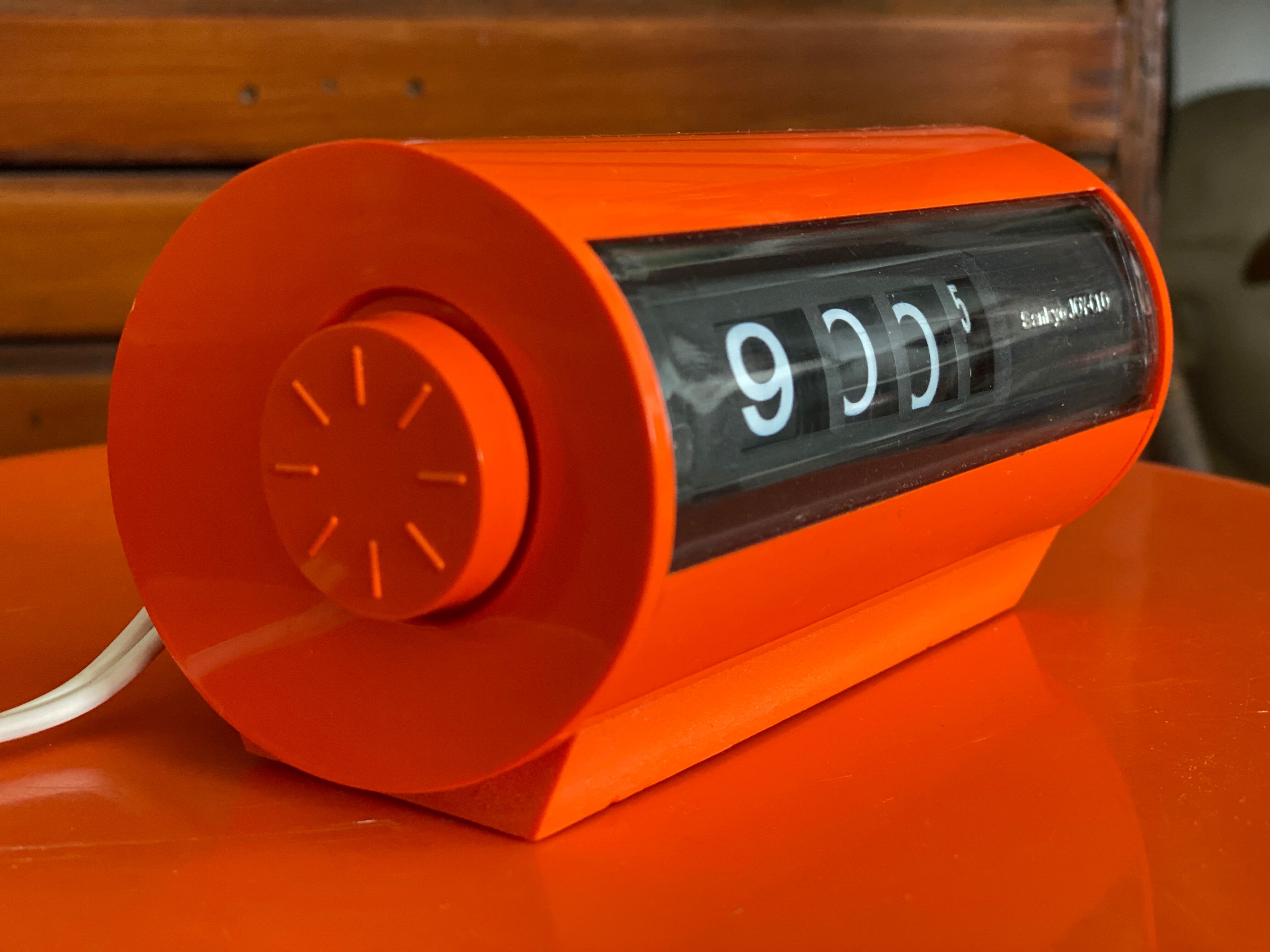 Vintage alarm clock sankyo orange