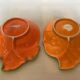 Paire de coupelles vide poche barbotine orange Japan