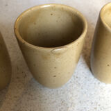 Set of Digoin stoneware glasses / tumblers / goblets