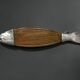 Large wooden and silver-plated fish board, 90 cm