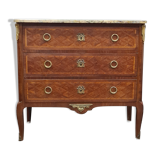 Commode marquetry style transition curved feet with marble top