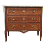 Commode marquetry style transition curved feet with marble top
