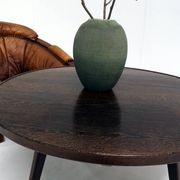 Table basse rurale à l'architecture contemporaine, bois de wengé massif