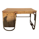 Mid-Century Vintage Bamboo Rattan Desk