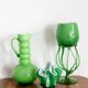 Vintage artistic green vase from the mid-century, Poland, Europe, 1970s.
