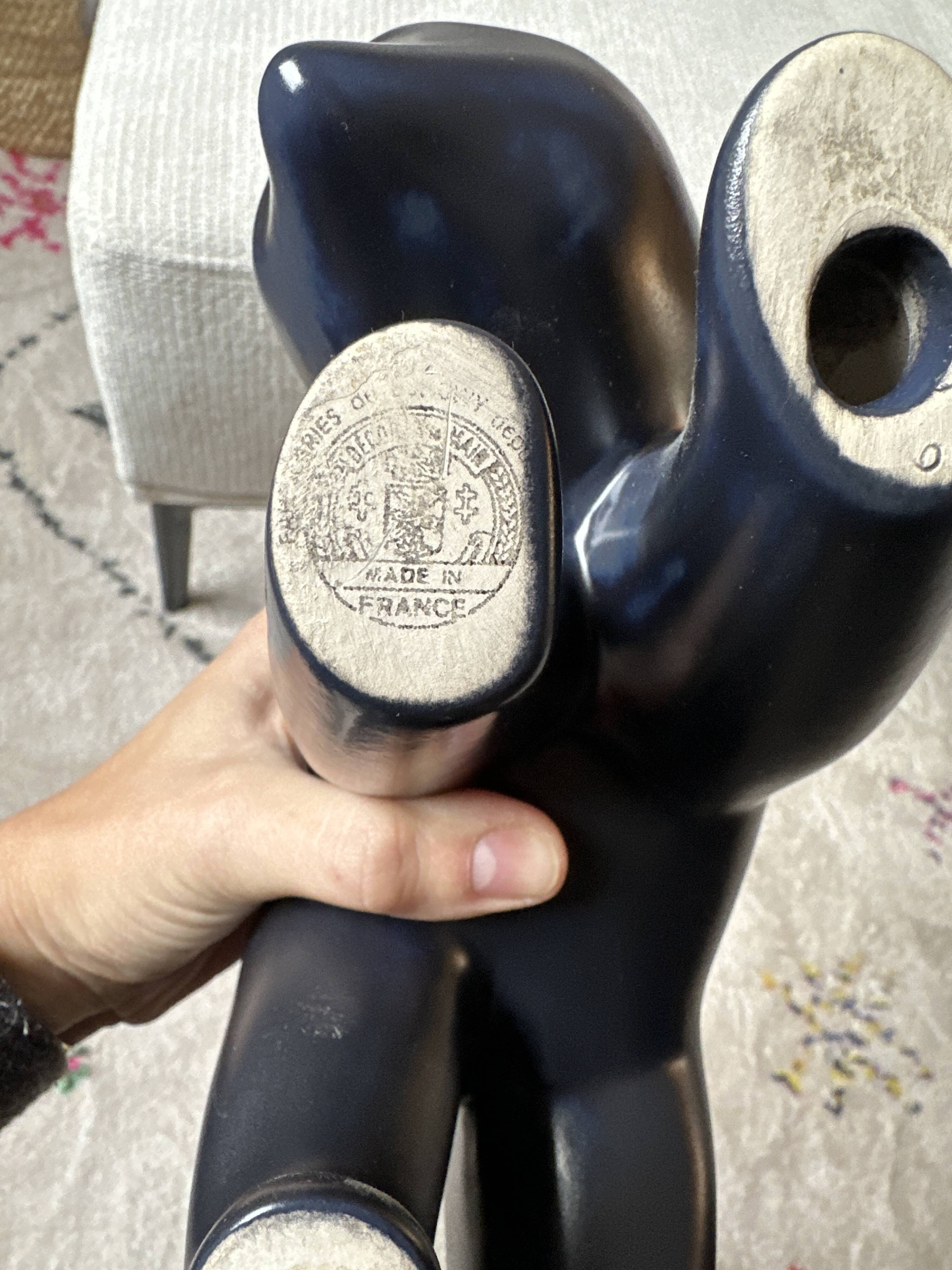 Art Deco style ceramic black bear